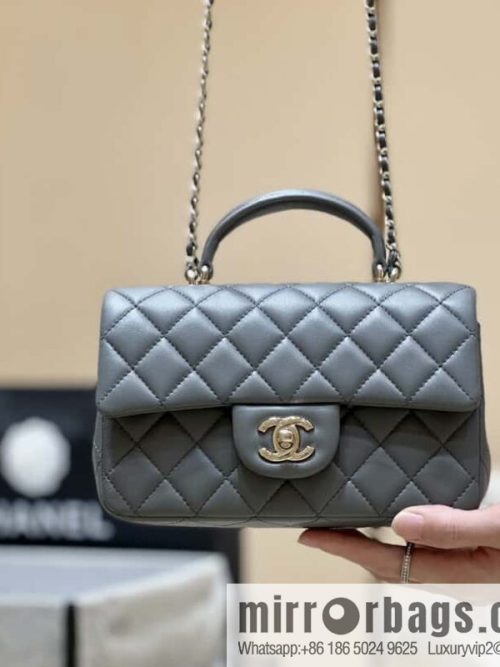 CHANEL classic cf mini handle 20CM AS2431 graphite gray