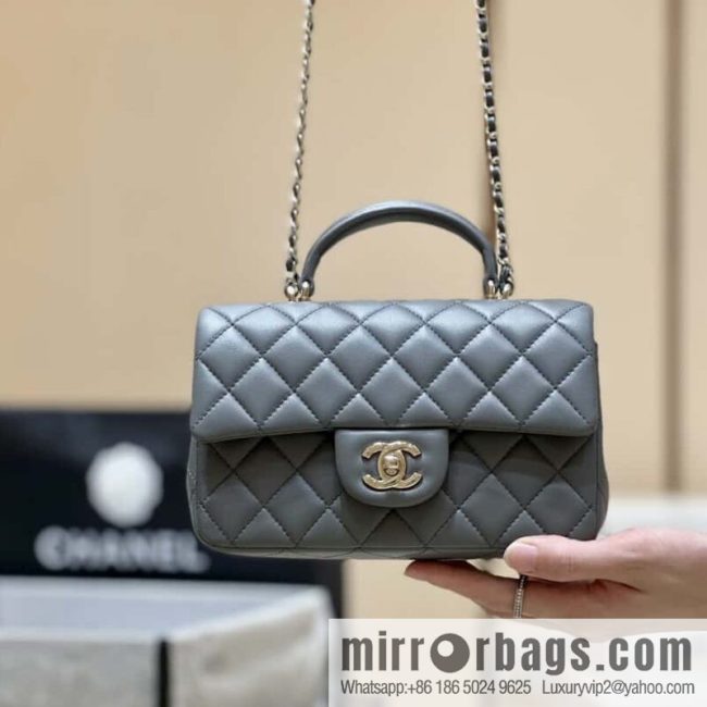 CHANEL classic cf mini handle 20CM AS2431 graphite gray