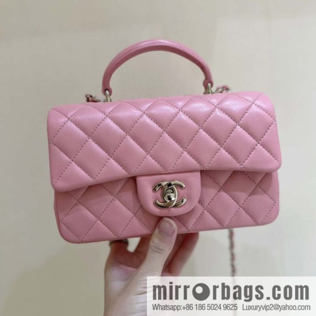 CHANEL classic cf mini handle 20CM AS2431 pink