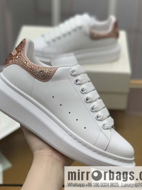 Alexander McQueen pink gradual change diamond tail women\'s sneakers