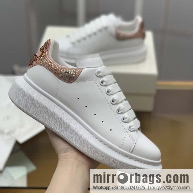 Alexander McQueen pink gradual change diamond tail women\'s sneakers
