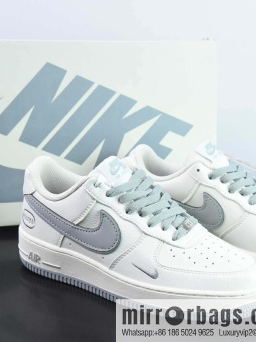 Nike Air Force 1 AF1 Air Force One/Low Help, White Grey Embroidery Item Number: HP2369-003