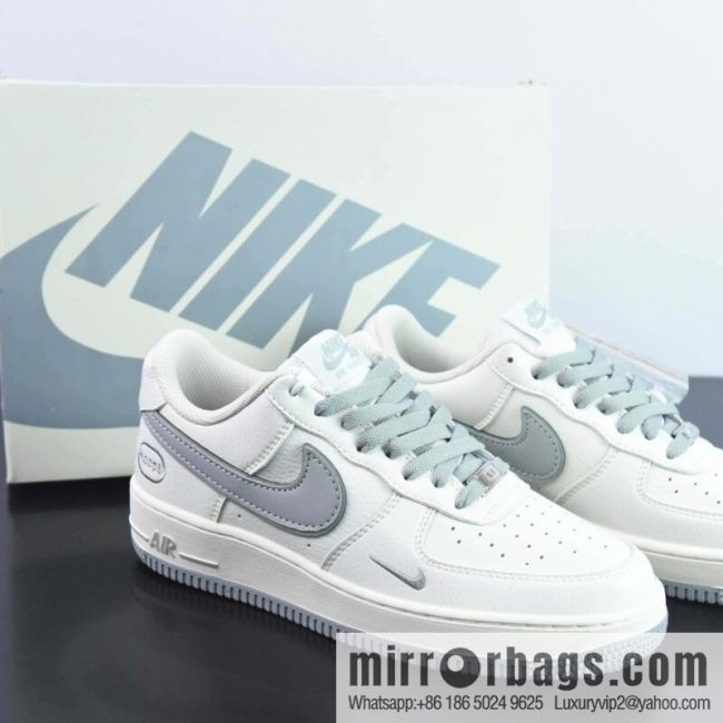 Nike Air Force 1 AF1 Air Force One/Low Help, White Grey Embroidery Item Number: HP2369-003