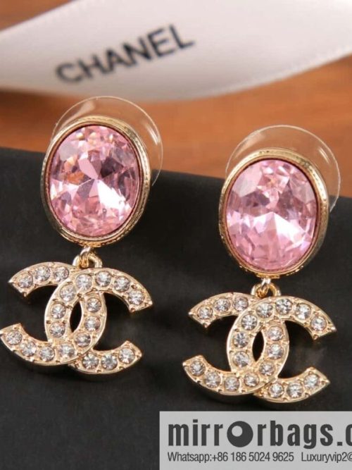 New ☑️ Chanel C1 double c pink diamond stud earrings
