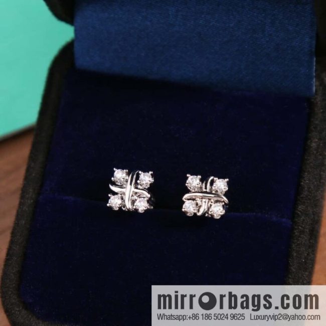 New ☑️ Tiffany & Co. Tiffany color cross stud earrings - Image 3
