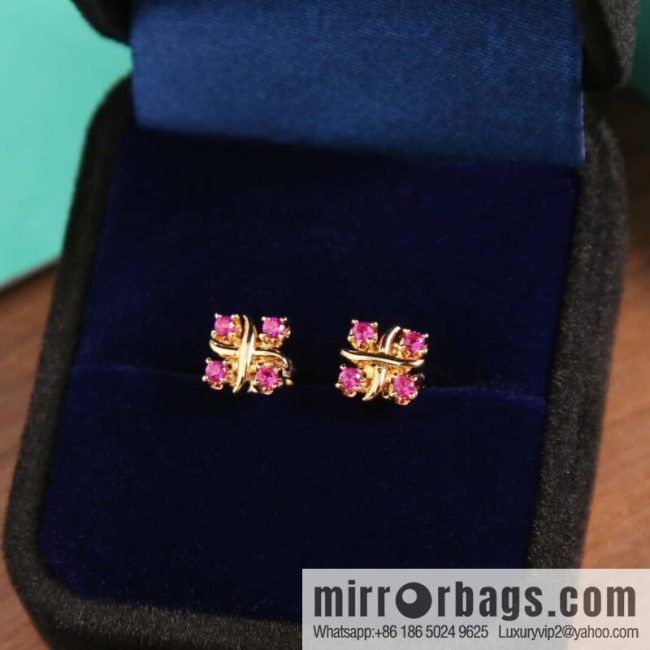 New ☑️ Tiffany & Co. Tiffany color cross stud earrings - Image 4
