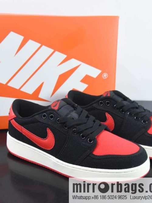 Air Jordan AJ1 Low-top canvas black and red, item number: DX4981-006