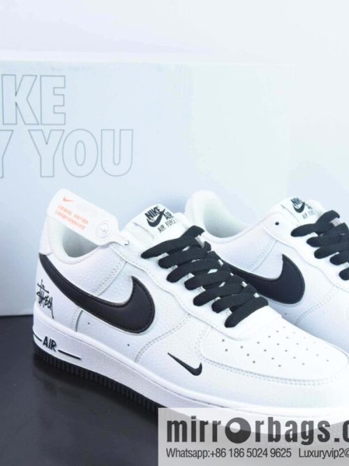 Nike Air Force 1 \'07 Low \"White/Apple Green\" Air Force One \"White Apple Green Stussy embroidery hook\" CW2288-111