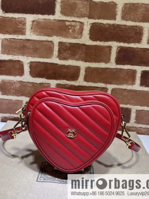 GUCCI Gucci interlocking double G mini heart shoulder backpack 721628