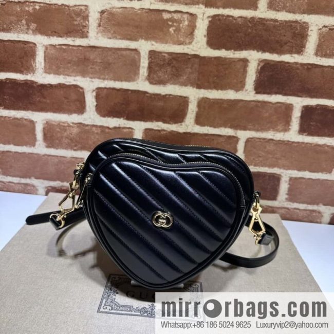 GUCCI Gucci interlocking double G mini heart shoulder backpack 721628