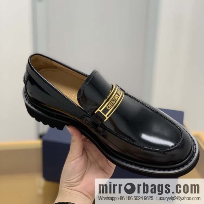 DIOR brand letter buckle, men\'s loafers