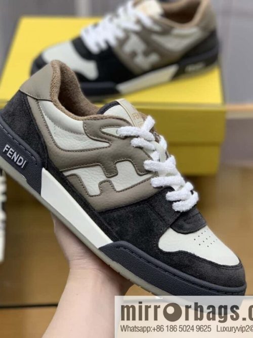 FENDI leather color matching FF pattern stitching His & Hers Vintage sneakers