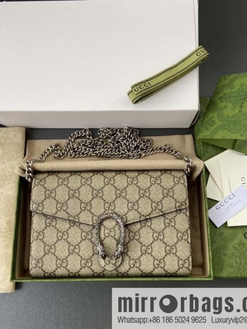 GUCCI Dionysus series GG Supreme canvas mini chain bag 401231 KHNSN 8642