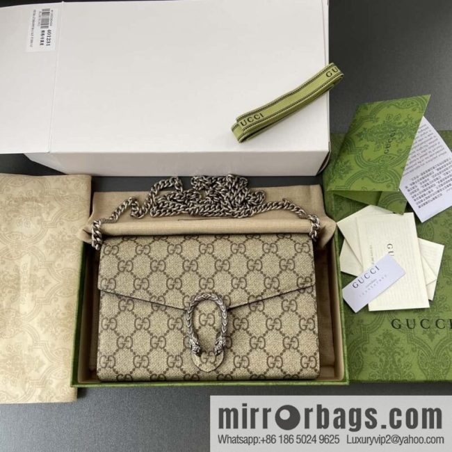 GUCCI Dionysus series GG Supreme canvas mini chain bag 401231 KHNSN 8642