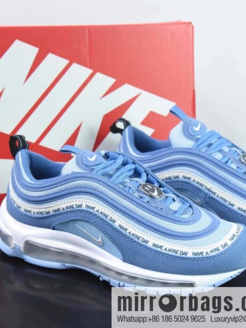 NK Air Max 97 OG bullet, haze blue smiley face, item number: BQ9130-400