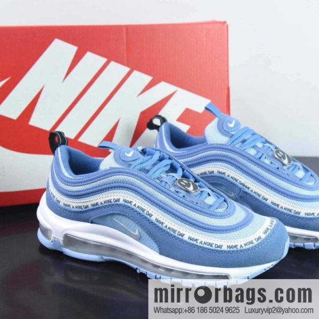 NK Air Max 97 OG bullet, haze blue smiley face, item number: BQ9130-400