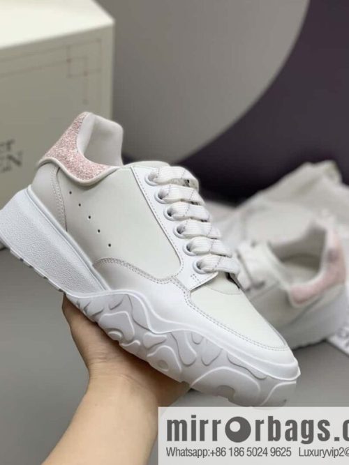 Alexander McQueen Alexander McQueen heels pink beads patchwork women\'s sneakers