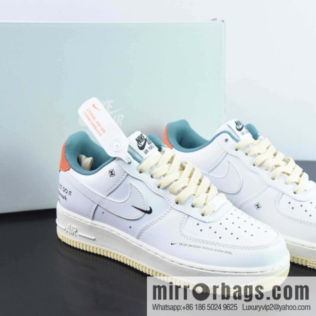 Nike Air Force 1 Low Air Force One Low Help Versatile Leisure Sports Board Shoes, Joint White Orange, Item Number: DM0970-111