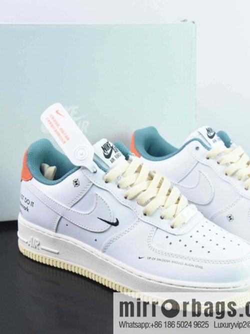 Nike Air Force 1 Low Air Force One Low Help Versatile Leisure Sports Board Shoes, Joint White Orange, Item Number: DM0970-111