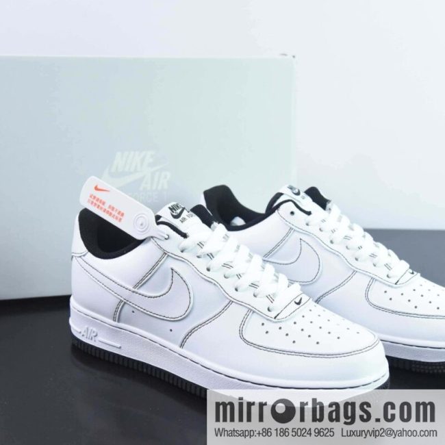 Nike Air Force 1 Low Air Force One low-top versatile recreational sports shoes black stitching item number: CW1575-104