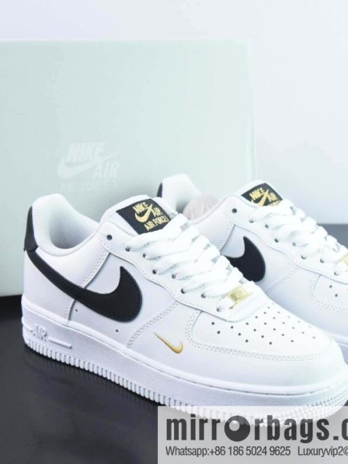 Nike Air Force 1 Low Air Force One Low Help Versatile Leisure Sports Board Shoes Black Small Gold Hook, Item Number: CZ0270-102