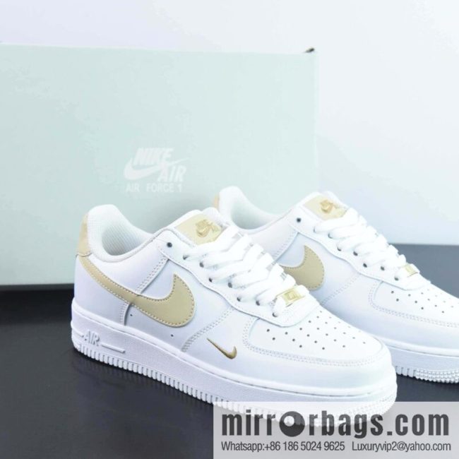 Nike Air Force 1 Low Air Force One Low Help Versatile Leisure Sports Board Shoes Gold Small Gold Hook, Item Number: CZ0270-105