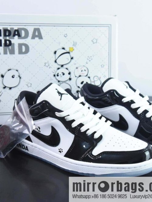 Nike Dunk Low Retro black and white patent leather sneakers DV1390-100