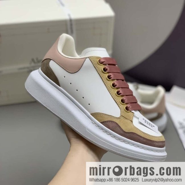 Alexander McQueen White Apricot Bean Paste Unisex Same sneakers