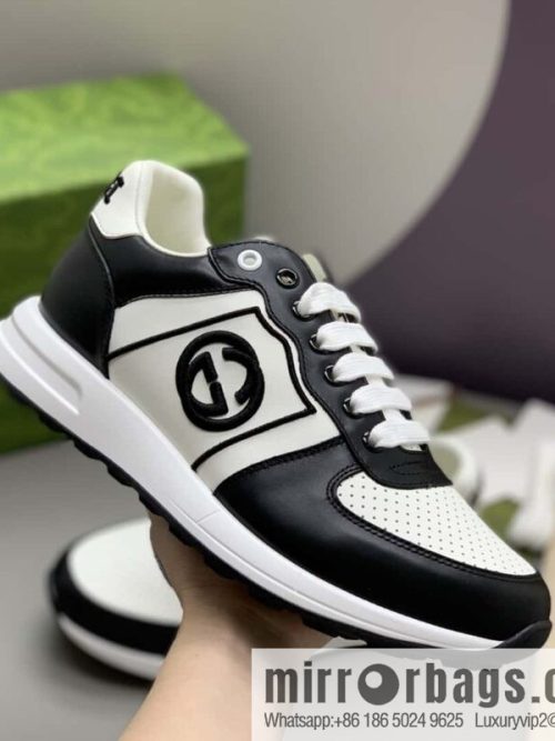 GUCCI black embroidery logo men\'s sports and leisure shoes