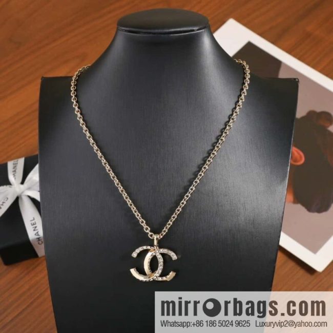 New ☑️ Chanel Double C Half Diamond Necklace
