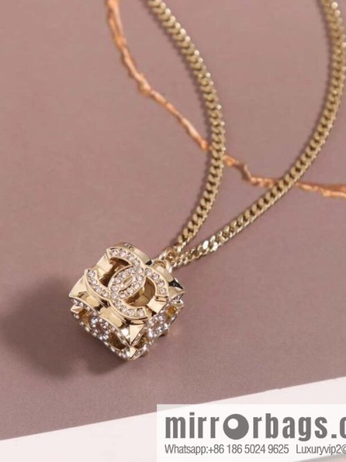 New ☑️ Chanel Double C Square Full Diamond Necklace