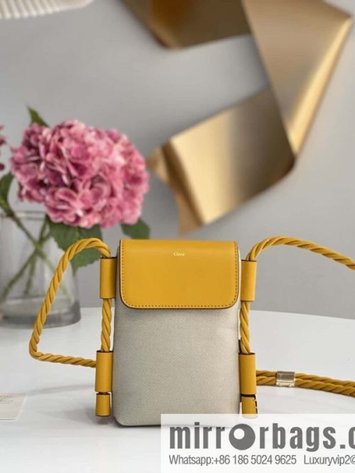 Chloe key X mobile phone bag, yellow cloth.