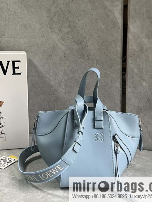 LOEWE 2023 monochrome glaze satin series Hammock bag hammock bag 0682 haze blue