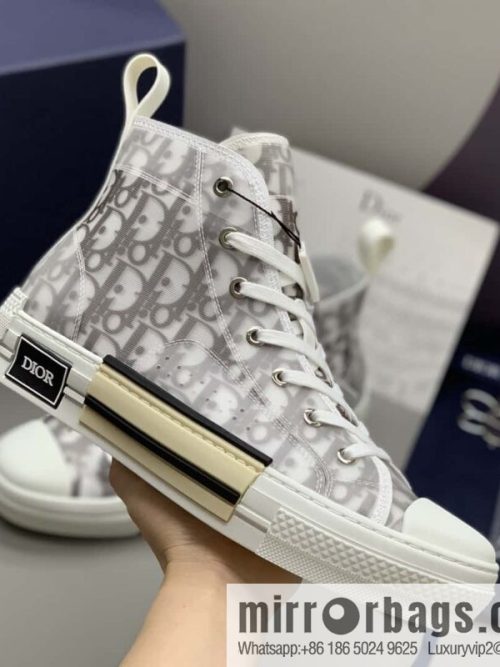 DIOR transparent mesh, letter printing mesh, men\'s and women\'s high-top shoes