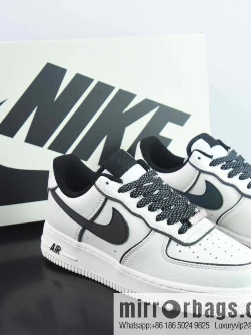 Nike Air Force 1 \'07 Low 3M \"Air Force One Classic Low Top Versatile Casual Sports Board Shoes\" Leather Beige Black Laser 3M Reflective Edge \"Item Number: UH8958-121