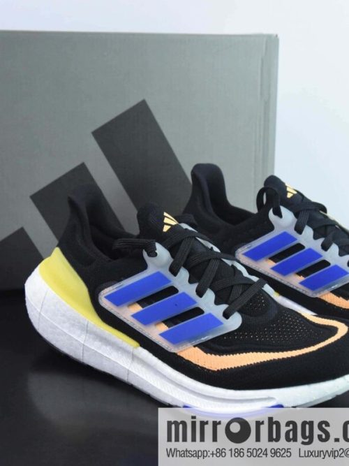 Adi AD Pure Boost 2023 Light \"White/Orange/Blue\" 23 Edition Lightweight UB Series Low Top Socks Knitted Breathable Slow Shock Leisure Sports Jogging Shoes, Item Number: HP9204