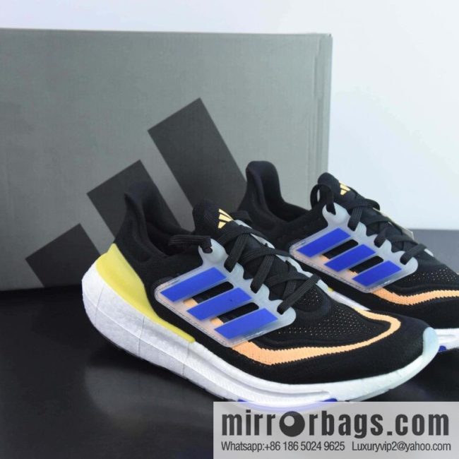 Adi AD Pure Boost 2023 Light \"White/Orange/Blue\" 23 Edition Lightweight UB Series Low Top Socks Knitted Breathable Slow Shock Leisure Sports Jogging Shoes, Item Number: HP9204