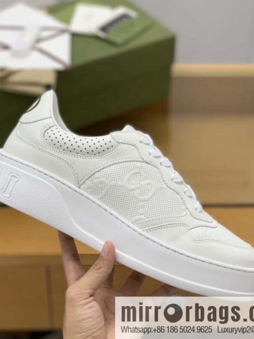 GUCCI GG printing, cowhide material, couple sneakers