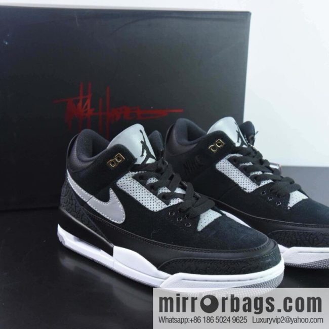 Air Jordan 3 Retro Tinker AJ3 black and gray sports shoes color scheme item number: CK4348-007