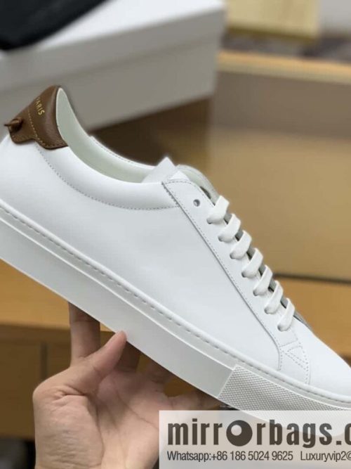 Givenchy/Givenchy, white leather, brown leather with knot, sports shoes for couples