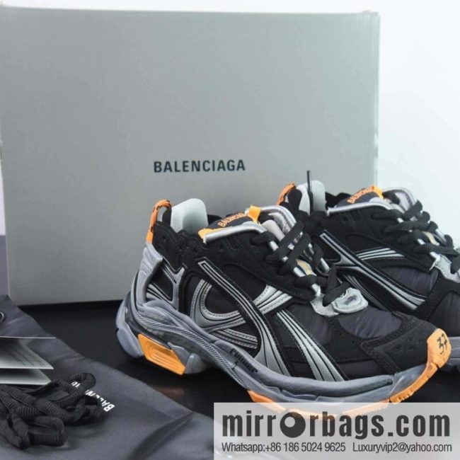 BALENCIAGA -Runner Balenciaga 7th Generation 2.0 Deconstructed Damage Black Grey Orange \"772774 W3RNY