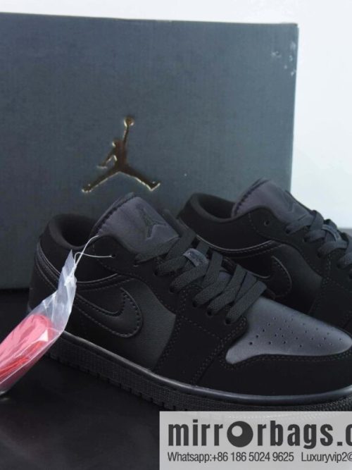 Air Jordan AJ1 Low Pure Black Darth Vader Sneakers, Item Number: 553558-025