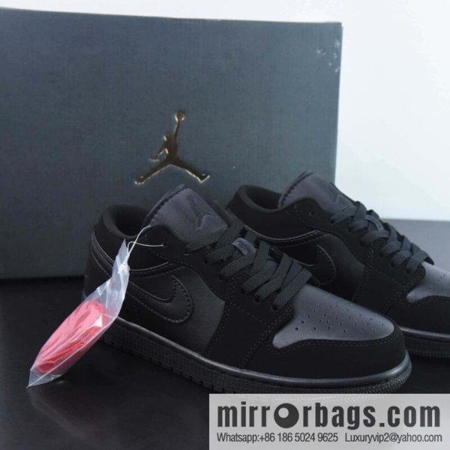 Air Jordan AJ1 Low Pure Black Darth Vader Sneakers, Item Number: 553558-025