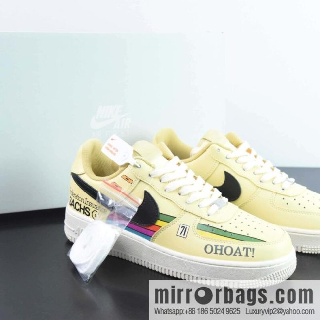 Nike Air Force 1 Low-top sports and leisure board shoes, English graffiti 71 yellow, item number: CW2288-111