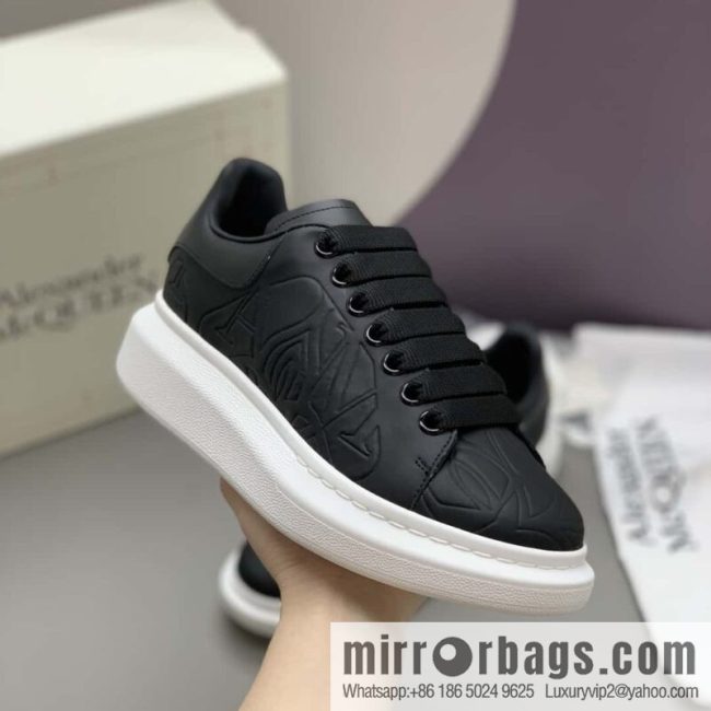 Alexander McQueen Alexander McQueen all-black embossed sneakers for men and women