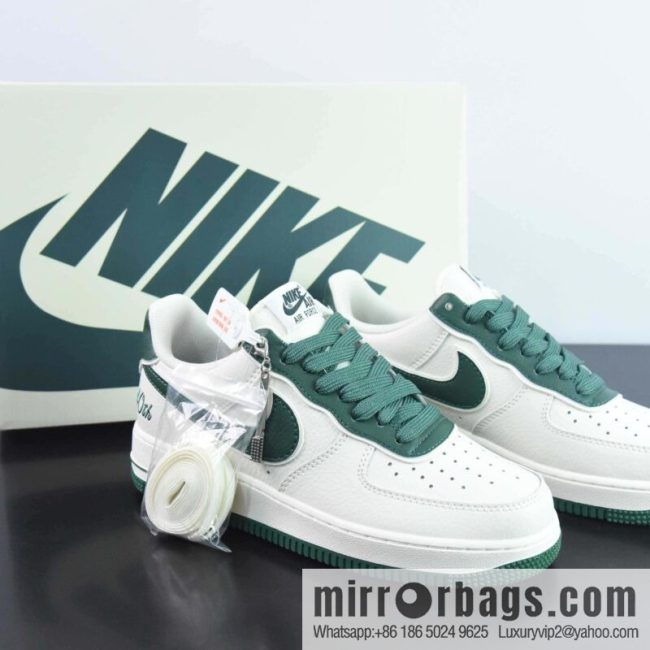 Nike Air Force 1 AF1 Air Force One/Low Top, White and Green 40th Anniversary Edition, Item Number: JF1983-558