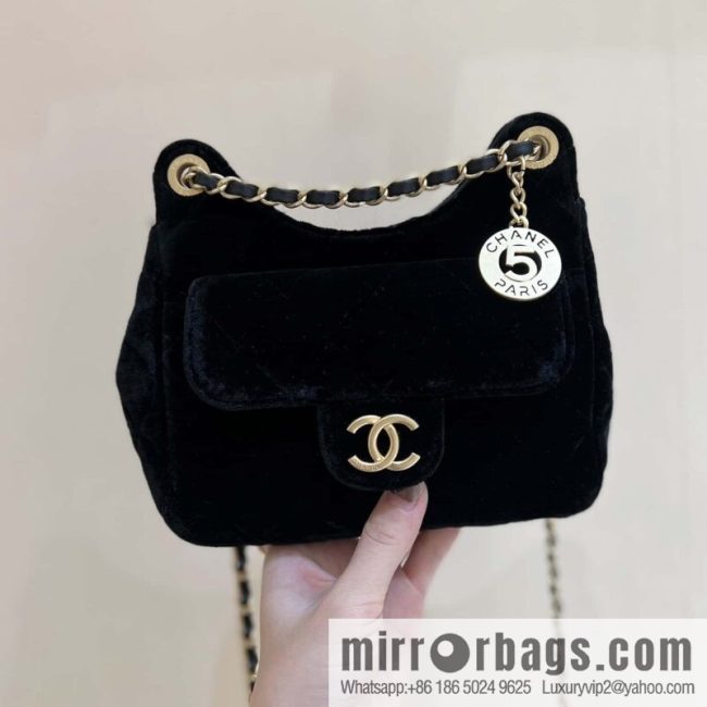 CHANEL 23B Velvet Tmall Genie AS4323 black