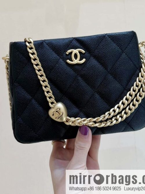CHANEL 23P spring and summer trailer series, love adjustment buckle big explosion hobo hippie bag AS3830 black