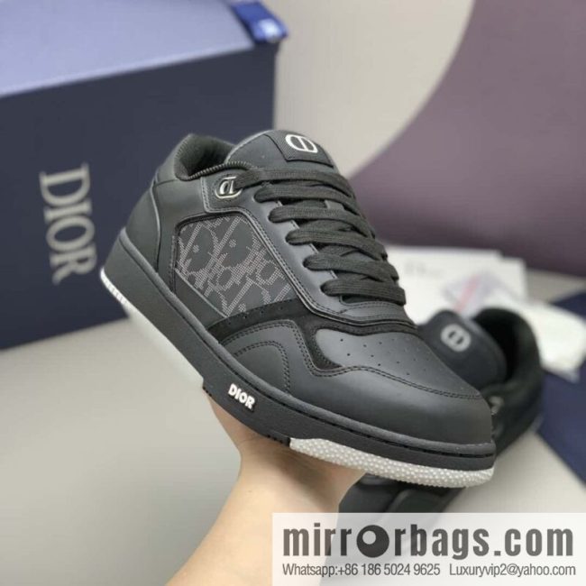 DIOR Dior B27 low-top sneakers with beige and black Oblique print inlay on the side