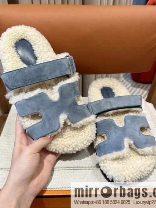 Hermès Lamb Wool Chypre Sandals